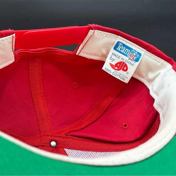 Vintage Kansas City Chiefs AJD Cap Corp Snapback Hat Cap Embroidered Red Yellow - Picture 9 of 9